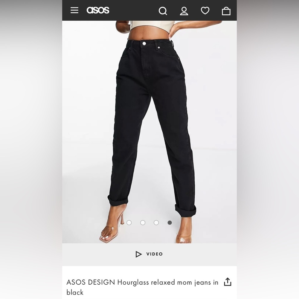 BRAND NEW, Never Worn! ASOS DESIGN Hourglass relaxed mom jeans in black